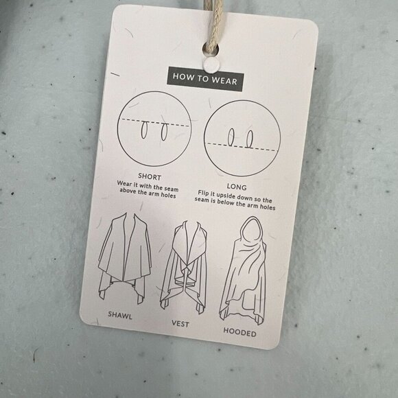 Look by M New York Gray Cozy Shawl Vest OS Drape Sweater Wrap Layering Lounge - Picture 6 of 10